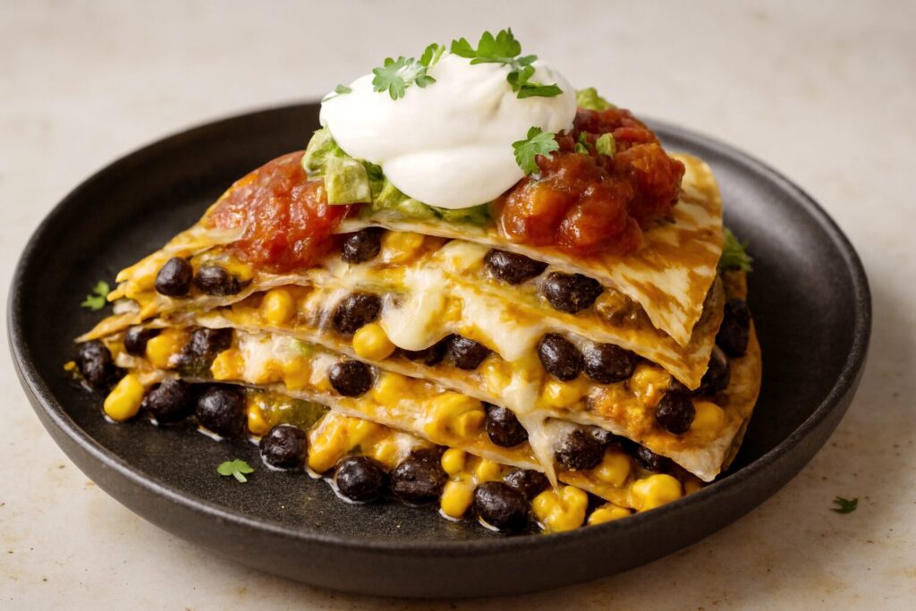 Quick Black Bean Quesadillas: