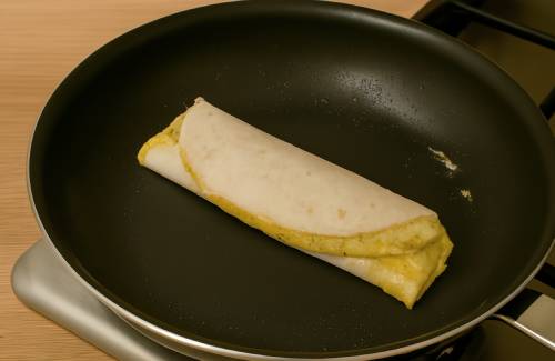 Breakfast Burrito with Eggs & Cheese Step 6