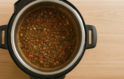 Instant Pot Lentil Curry final touch