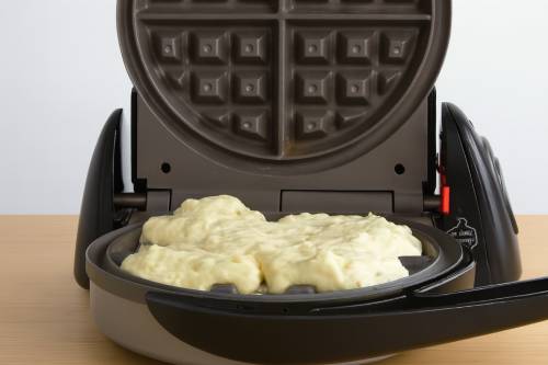 Step 5-Pour batter in waffle iron