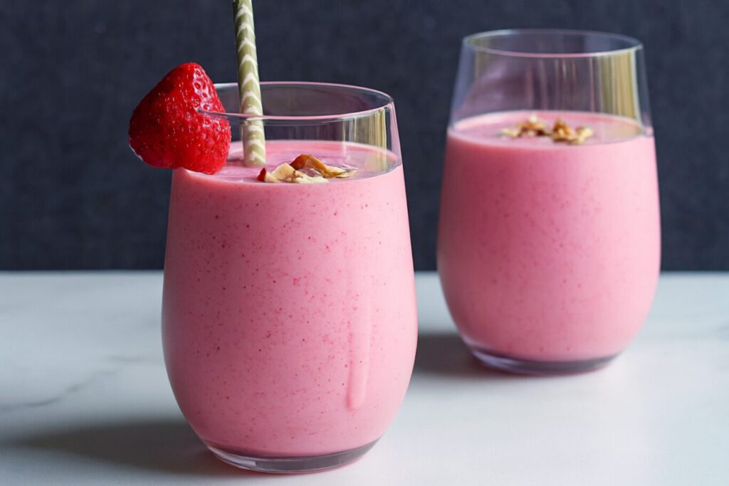 Strawberry Banana Smoothie with Almond Milk