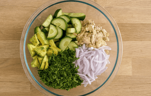 Tuna Salad with Avocado Recipe - Put everything in a bowl