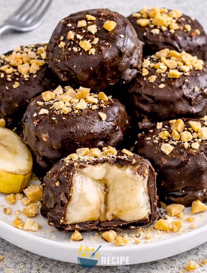 Frozen Chocolate Banana Bites recipe post featured cover