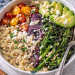 Quinoa veggie bowl recipe post featured image