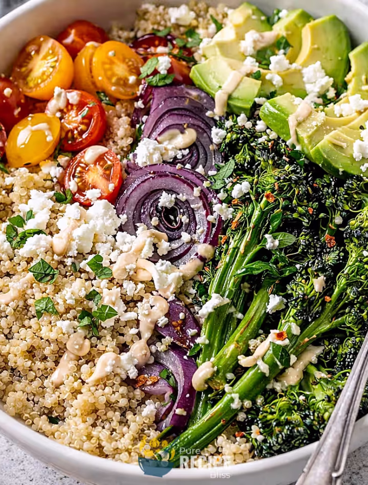 Quinoa veggie bowl recipe post featured image