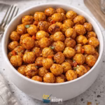 Spicy roasted chickpeas recipe post featured image