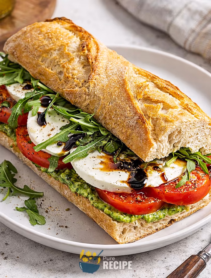 Featured post image for Caprese Sandwich with Homemade Pesto Aioli