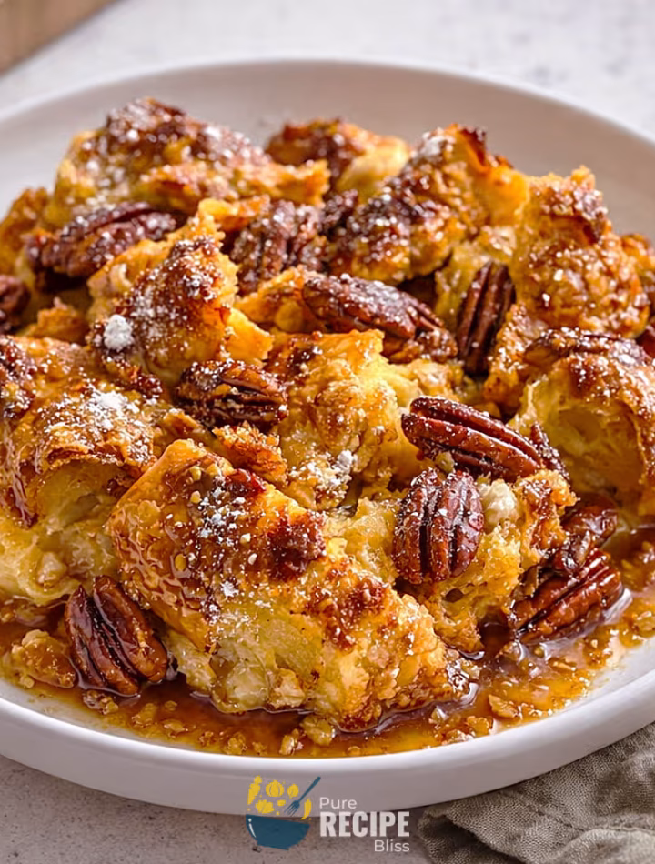 Featured post image for Maple Pecan Croissant French Toast Bake