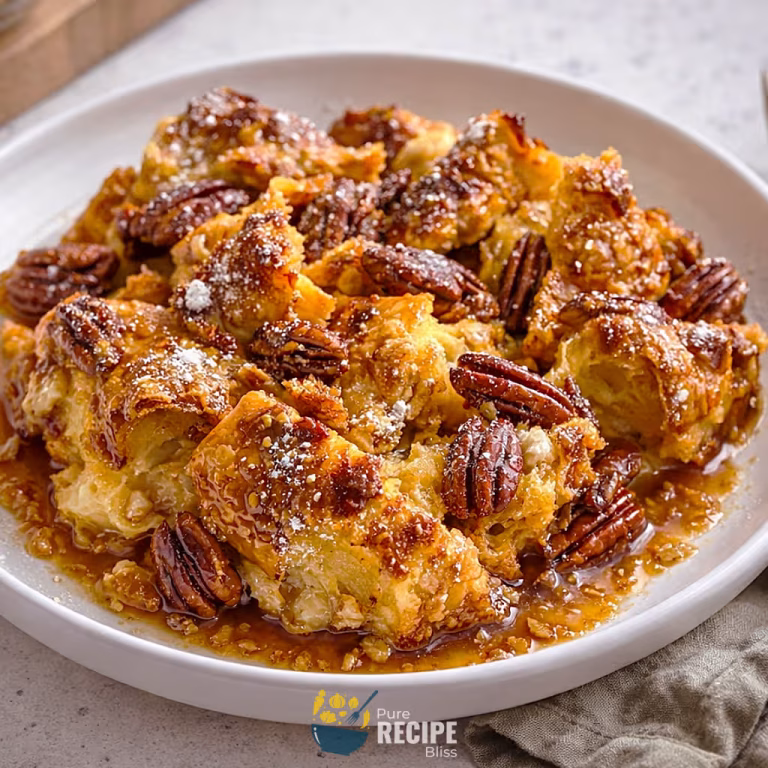Featured post image for Maple Pecan Croissant French Toast Bake