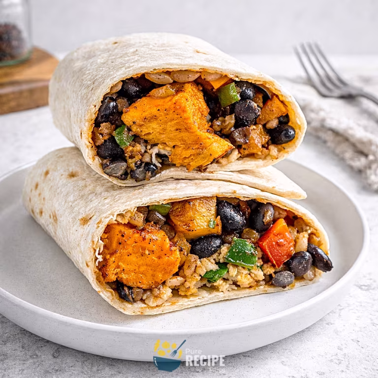 Featured post image for Sweet Potato & Black Bean Burritos